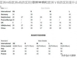 亚洲m码欧洲v码的区别;亚洲 M 码和欧洲 V 码的区别是什么？