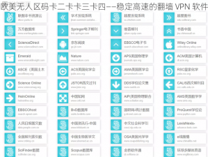 欧美无人区码卡二卡卡三卡四——稳定高速的翻墙 VPN 软件