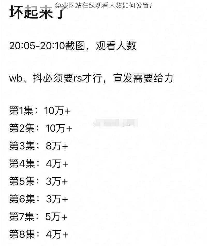 免费网站在线观看人数如何设置？