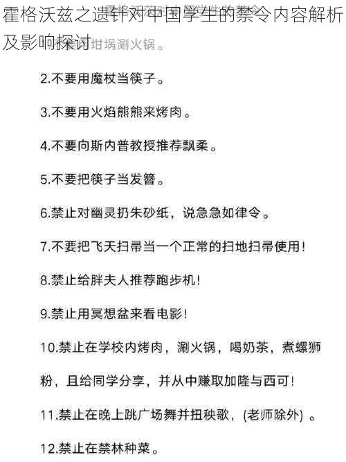 霍格沃兹之遗针对中国学生的禁令内容解析及影响探讨