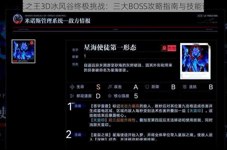 万王之王3D冰风谷终极挑战：三大BOSS攻略指南与技能详解