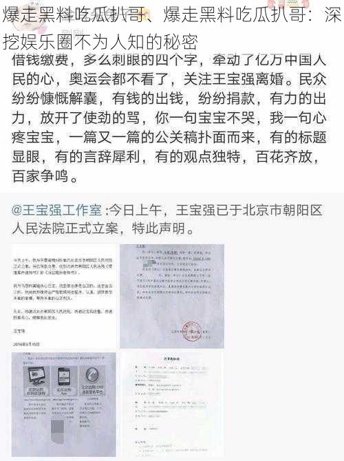 爆走黑料吃瓜扒哥、爆走黑料吃瓜扒哥：深挖娱乐圈不为人知的秘密