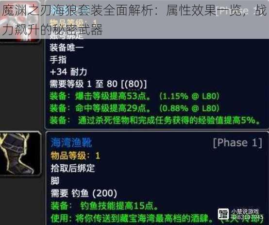 魔渊之刃海狼套装全面解析：属性效果一览，战力飙升的秘密武器