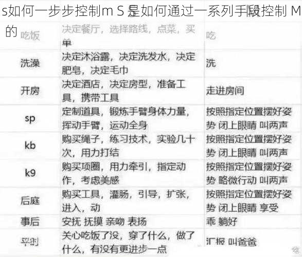 s如何一步步控制m S 是如何通过一系列手段控制 M 的