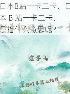 日本B站一卡二卡、日本 B 站一卡二卡，是指什么意思呢？