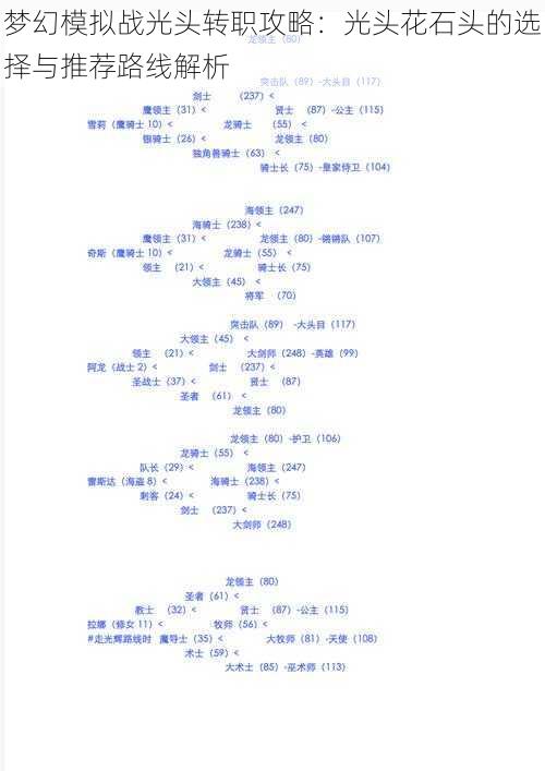 梦幻模拟战光头转职攻略：光头花石头的选择与推荐路线解析