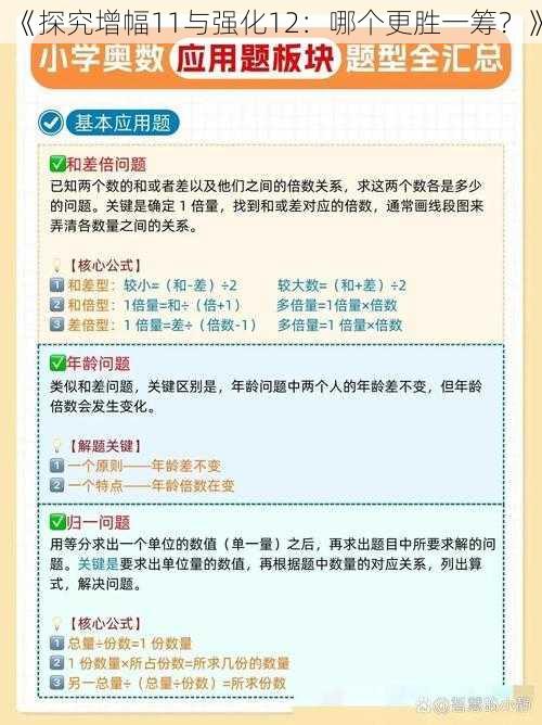 《探究增幅11与强化12：哪个更胜一筹？》