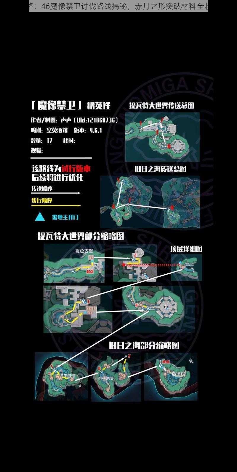 原神攻略：46魔像禁卫讨伐路线揭秘，赤月之形突破材料全收集指南